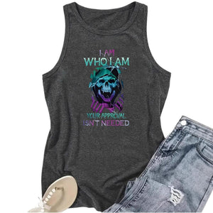 Skeleton pattern women's loose oversized vest