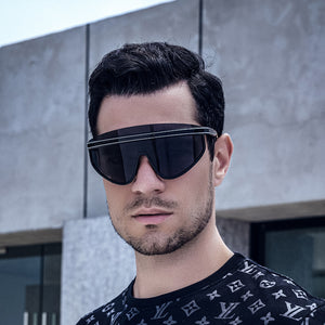 Personalized Large Frame One-Piece Lens Sunscreen Sunglasses For Women High Sense Windproof Ins Sunglasses