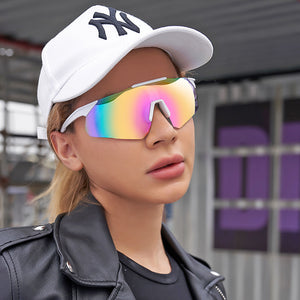 Colorful Cycling Sunglasses For Women With Advanced Sense Of Ins One-Piece Lenses For Outdoor Sports Sunglasses For Men