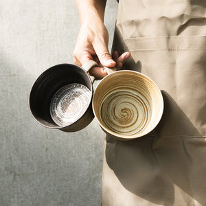 Coarse pottery coffee cup and plate set creative handmade retro coffee cup artistic cup plate milk cup