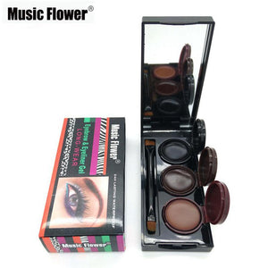 Music Flower Brand Makeup Eyeliner Gel &amp; Eyebrow Powder Palette Waterproof Lasting Smudgeproof Cosmetics Eye Brow Enhancers