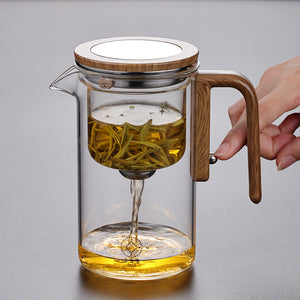 Tea teapot tea separation elegant cup all glass heat-resistant filter tea brewing Kung Fu tea set magnetic suction tea cup 