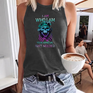 Skeleton pattern women's loose oversized vest